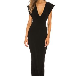 X REVOLVE V Neck Rectangle Gown in Black